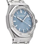 Audemars Piguet Royal Oak 77451ST.ZZ.1361ST.01 ‘Ladies’ Selfwinding ’50th Anniversary’ Stainless Steel Light Blue Dial Diamond Bezel (2023) - Image 4