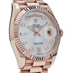 Rolex Day-Date 36 128235 Rose Gold Mother of Pearl Diamond Dial - Image 5
