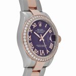 Rolex Datejust 31 278381RBR ‘Ladies’ Stainless Steel Rose Gold Aubergine Purple Dial Diamond Bezel Oyster (2022) - Image 4