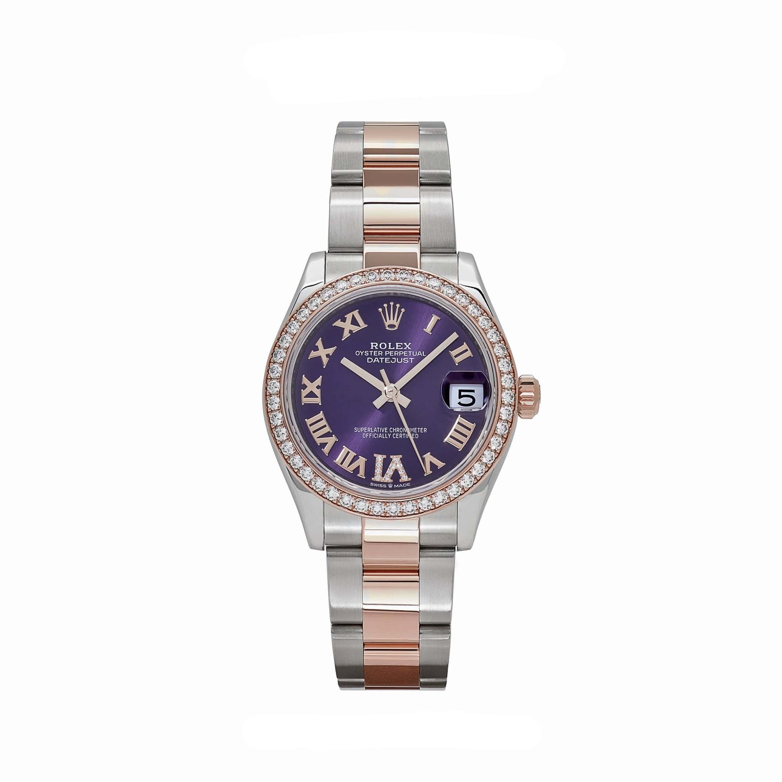 rolex-datejust-278381rbr-ladies-stainless-steel-rose-gold-aubergine-purple-dial-diamond-bezel-oyster-2022-rolex-43627807703284.jpg Rolex Datejust 31 278381RBR ‘Ladies’ Stainless Steel Rose Gold Aubergine Purple Dial Diamond Bezel Oyster (2022) - Image 1