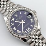 Rolex Datejust 31 278384RBR ‘Ladies’ Stainless Steel Diamond Bezel Violet Roman Dial Jubilee - Image 2