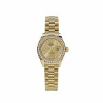 Rolex Datejust 28 279138RBR ‘Ladies’ Yellow Gold Champagne Diamond Dial President