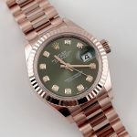 Rolex Datejust 28 279175 ‘Ladies’ Rose Gold Olive Diamond Dial (2025) - Image 2