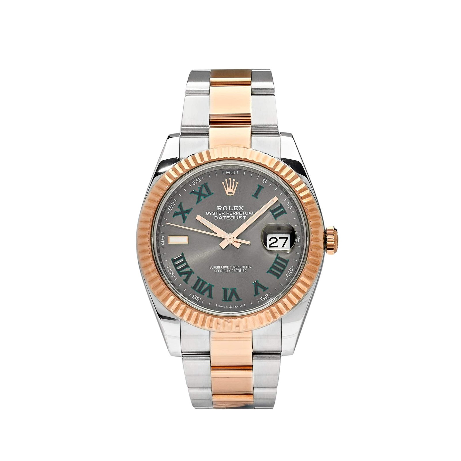 rolex-datejust-41-rose-gold-steel-wimbledon-dial-126331-rolex-40267996594420.jpg Rolex Datejust 41 126331 ‘Wimbledon’ Rose Gold Stainless Steel - Image 1