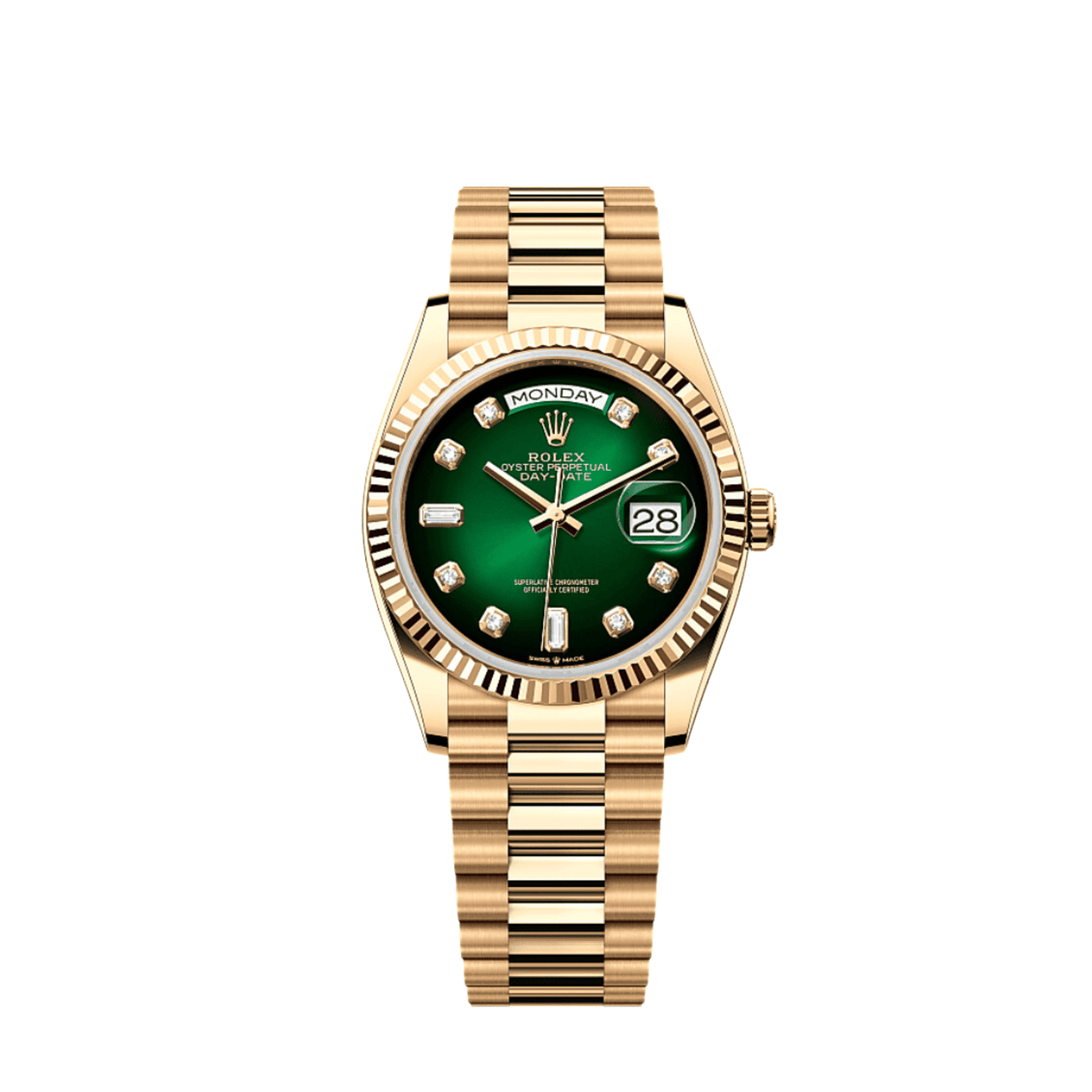 rolex-day-date-128238-yellow-gold-green-diamond-dial-2024-rolex-43399204110580.png Rolex Day-Date 36 128238 Yellow Gold Green Diamond Dial (2024) - Image 1