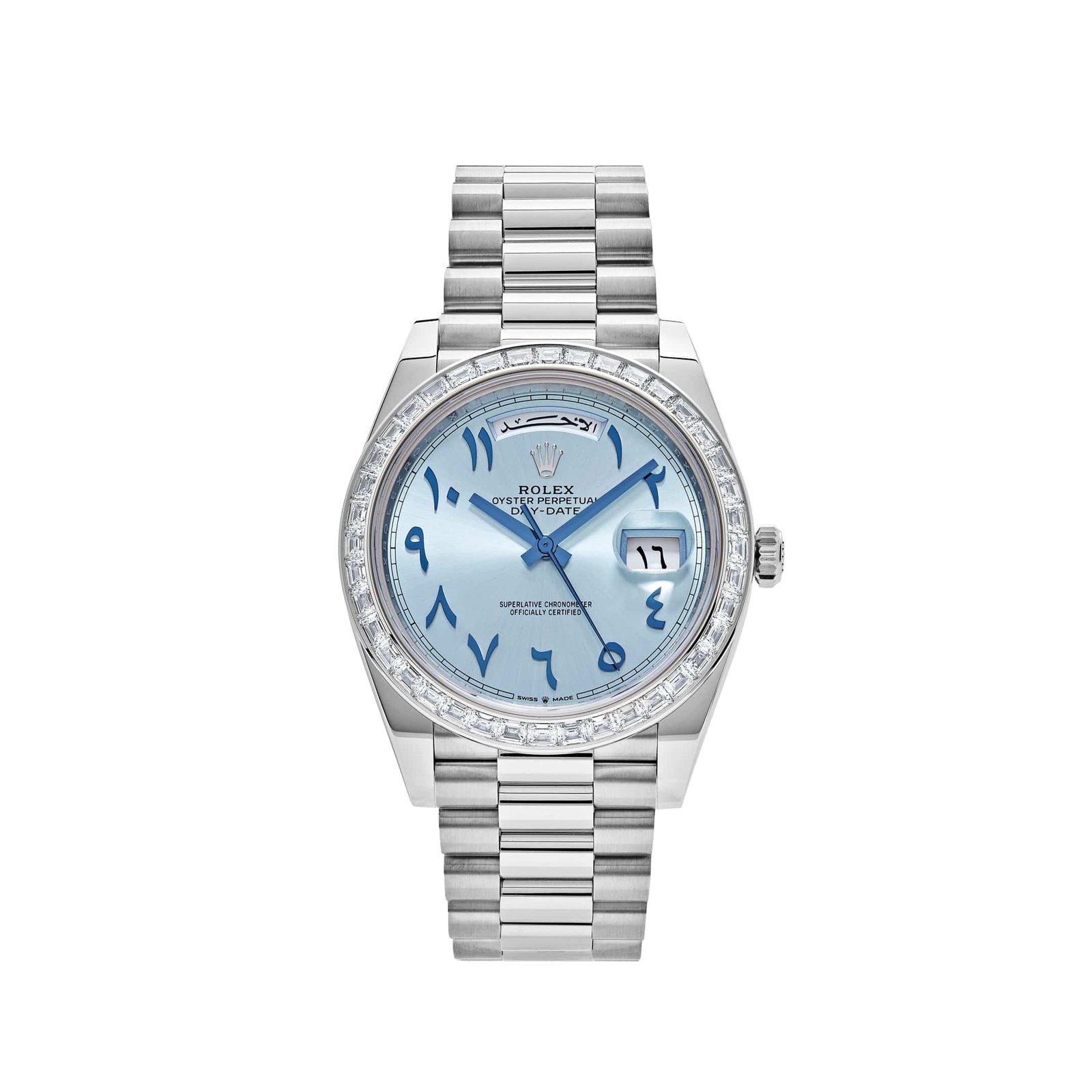 rolex-day-date-228396tbr-platinum-ice-blue-arabic-dial-diamond-bezel-2017-rolex-40687727706356.jpg Rolex Day-Date 40 228396TBR Platinum Ice Blue Arabic Dial Diamond Bezel - Image 1