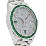 Rolex Day-Date 40 228396TEM Platinum Diamond Dial Emerald Bezel - Image 3