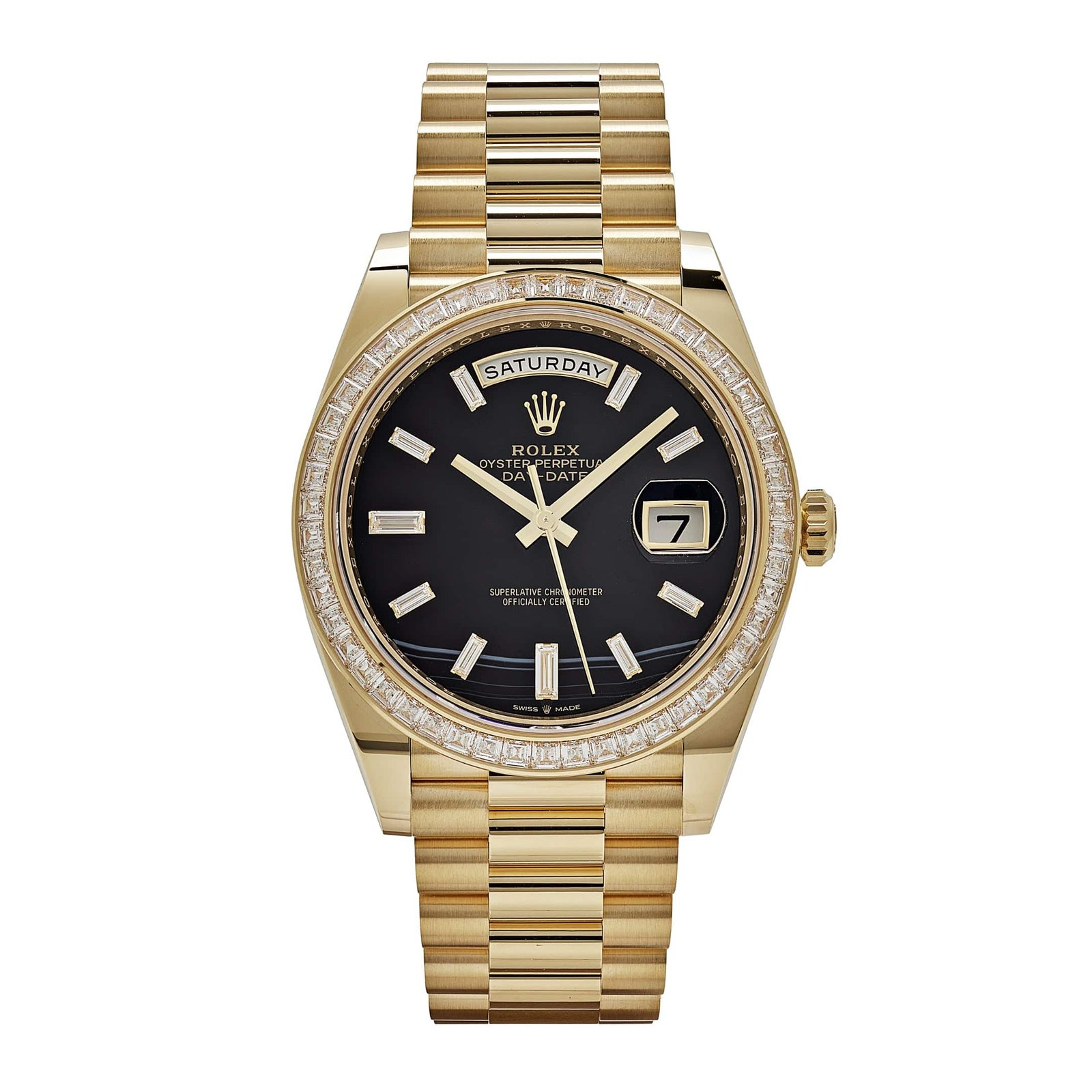 rolex-day-date-228398tbr-yellow-gold-onyx-baguette-diamond-dial-baguette-bezel-2023-rolex-42592140755188.jpg Rolex Day-Date 40 228398TBR Yellow Gold Onyx Baguette Diamond Dial Baguette Bezel (2023) - Image 1