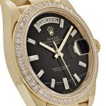 Rolex Day-Date 40 228398TBR Yellow Gold Onyx Baguette Diamond Dial Baguette Bezel (2023) - Image 5