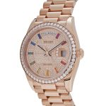 Rolex Day-Date 36 128345RBR Rose Gold Rainbow Diamond Pave Dial (2021) - Image 2