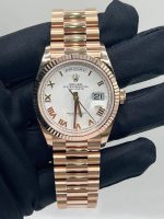 Rolex Day-Date 36 128235 Rose Gold White Dial - Image 3