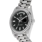 Rolex Day-Date 40 228349RBR White Gold Black Dial Diamond Bezel (2021) - Image 3