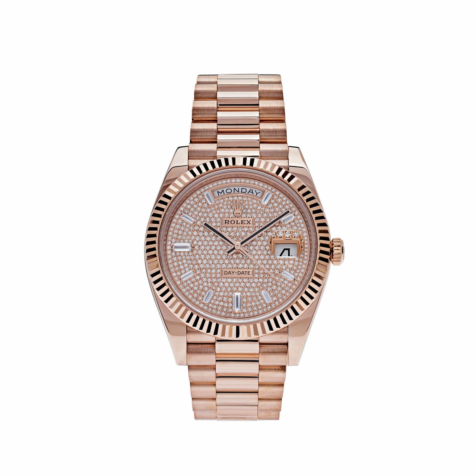 sekuruq3-rolex-day-date-40-rose-gold-baguette-diamond-paved-dial-228235-rolex-40268578455796.jpg Rolex Day-Date 40 228235 Rose Gold Baguette Diamond Paved Dial - Image 1