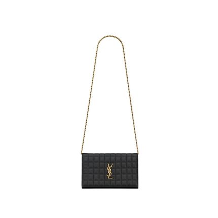 SAINT LAURENT LAMBSKIN CASSANDRE CHAIN WALLET