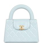 Chanel Small Kelly Shopper Light Blue Shiny Aged Calfskin Brushed Gold Hardware