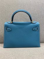 Hermès Mini Kelly Bleu Jean Epsom Gold Hardware - Image 3