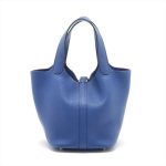 Hermès Taurillon Clemence Picotin 18 Bleu Royal with Palladium Hardware - Image 4