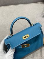 Hermès Mini Kelly Bleu Jean Epsom Gold Hardware - Image 8